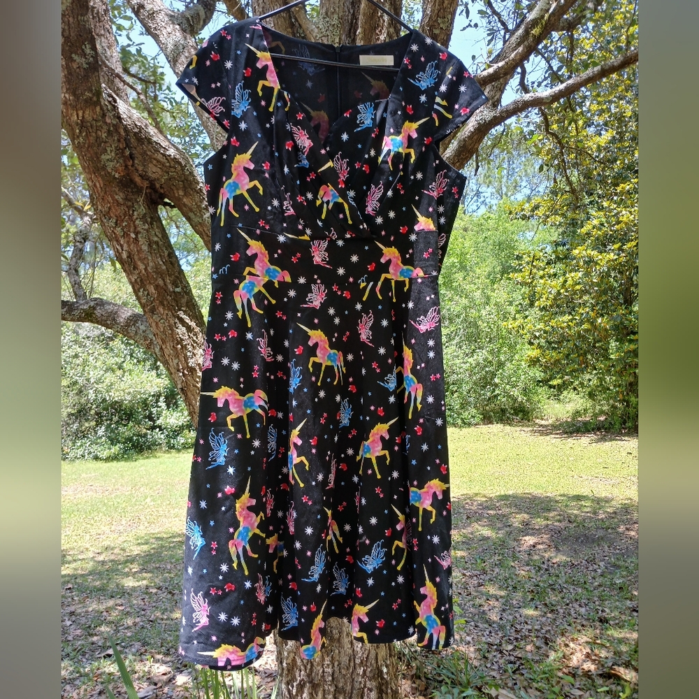 Colorful Unicorn Print Dress